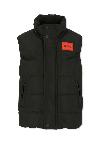 Hugo Boss Kids' Black Vest For Boy With Logo