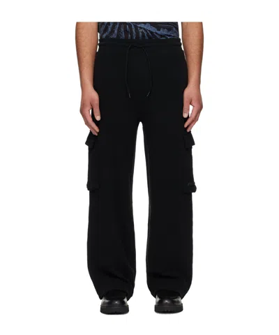 Hugo Boss Black Waffle-structured Cotton Cargo Pants