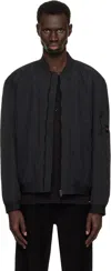 Hugo Boss Black Water-repellent Bomber Jacket In 001-black