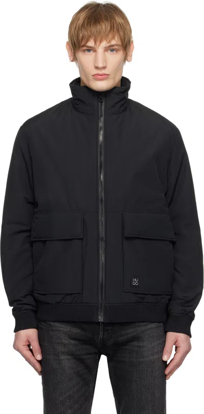 Hugo Boss Black Water-repellent Bomber Jacket In 001-black