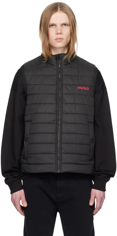 Hugo Boss Black Water-repellent Vest In 001-black
