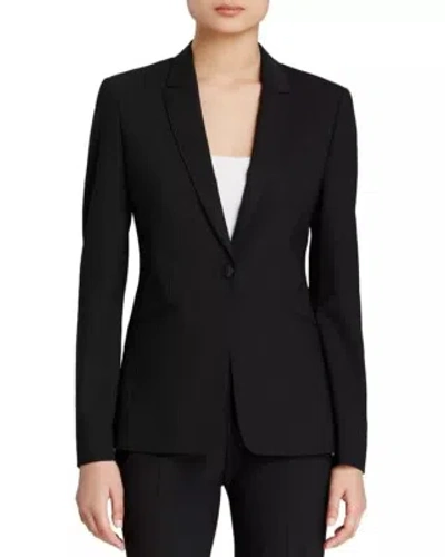 Pre-owned Hugo Boss Black Women's Jabina Longline Stretch Wool Blend Blazer, Us 14