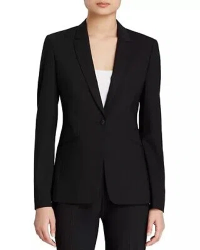 Pre-owned Hugo Boss Black Women's Jabina Longline Stretch Wool Blend Blazer, Us 4
