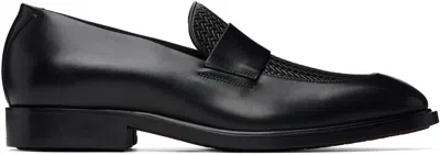 Hugo Boss Brown Leather Plain Penny Trim Loafers In Pattern