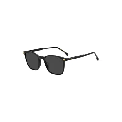 Hugo Boss Black-acetate Sunglasses With Temple Logo In Multi