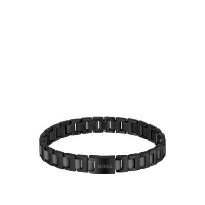 Hugo Boss Black-plated Cuff With Logo Closure In Multi