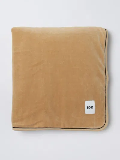 Hugo Boss Blanket Boss Kids Color Biscuit In Brown