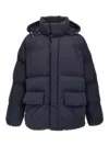 Hugo Boss Water-repellent Puffer Jacket With Double B Monogram In Blue