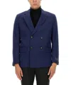 Hugo Boss Boss Double-breasted Jacket In Blue