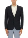 Hugo Boss Notch Lapel Jacket Button Cuffs Front Pockets In Black