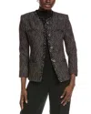 Hugo Boss Boss Jia Stripe Tweed Jacket In Black