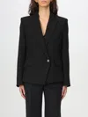 Hugo Boss Regular-fit Double-breasted Jacket In Stretch Material In Schwarz