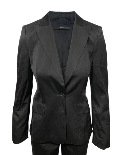 Hugo Boss Blazer Jacket In Black Wool