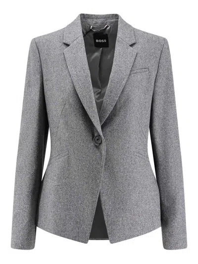 Hugo Boss Blazer Jia9 In Lana Manteco In Gray