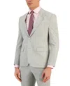 Hugo Boss Blazer Men's Gray Check Print Notch Lapel Modern Fit Suit Jacket Mcww1 In Grey