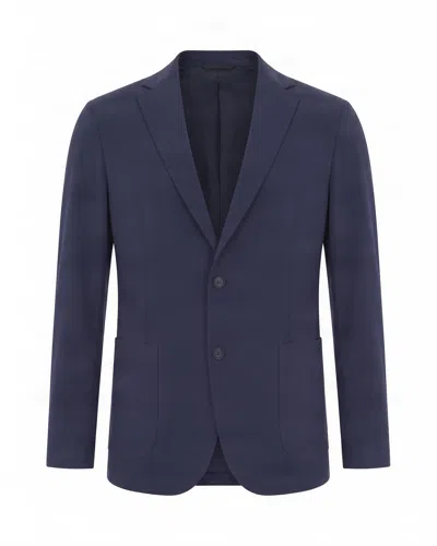 Hugo Boss Slim-fit Two-button Single-breasted Blazer In Blue