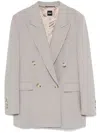 Hugo Boss Gray Regular-fit Double-breasted Blazer In Grey
