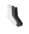 Hugo Boss Three-pack Of Cotton-blend Short Socks With Logos In Black