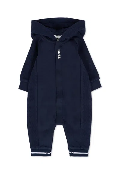 Hugo Boss Blue Babygrow For Baby Boy With Logo