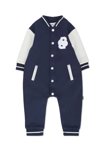 Hugo Boss Blue Babygrow For Baby Boy With Logo