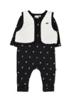 Hugo Boss Blue Babygrow Set For Baby Boy With Logo In Black
