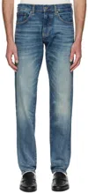 Hugo Boss Mens Medium Blue Beckham X Boss Slim-leg Mid-rise Stretch-denim Jeans In Blue