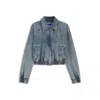 Hugo Boss Blue Bomber Jacket In Stretch Denim In Blue