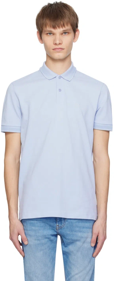 Hugo Boss Blue Bonded Polo In 527-bright Purple
