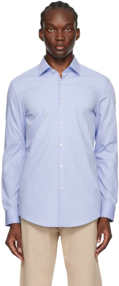 Hugo Boss Blue Button Shirt In Lght/pstl Blue, 459