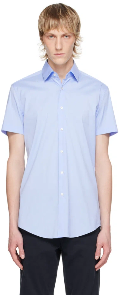 Hugo Boss Blue Button Shirt In Light/pstl Blue-450
