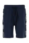 Hugo Boss Blue Cotton Bermuda Shorts In Blue