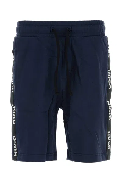 HUGO BOSS BLUE COTTON BERMUDA SHORTS