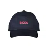 HUGO BOSS BLUE COTTON HATS & CAP