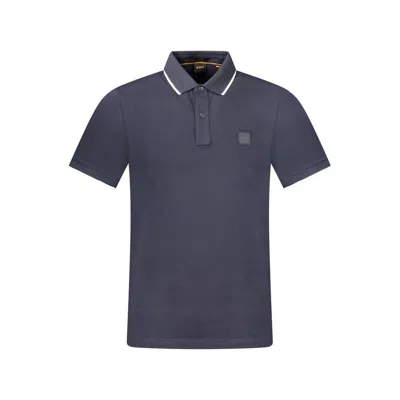 Hugo Boss Blue Cotton Men Polo Shirt