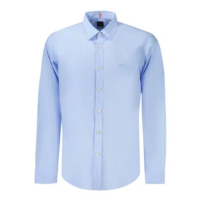 Hugo Boss Blue Cotton Men Shirt