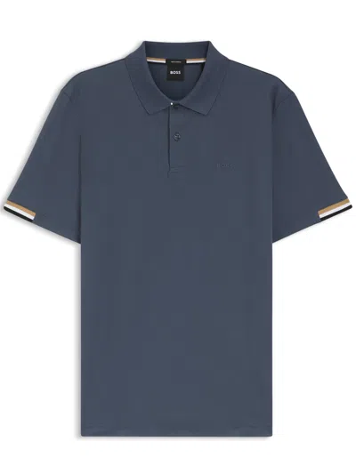 Hugo Boss Blue Cotton Parlay Polo