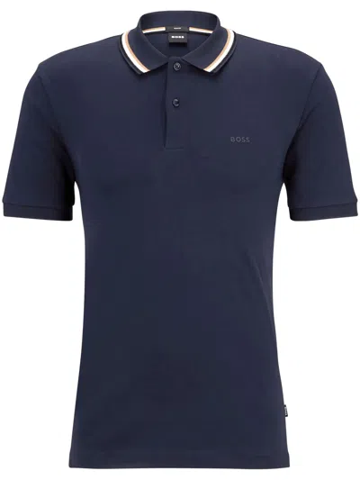 Hugo Boss Blue Cotton Parlay Polo