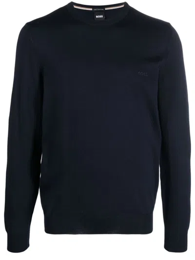 HUGO BOSS BLUE CREWNECK PULLOVER