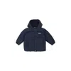 Hugo Boss Blue Down Jacket For Baby Boy With Logo In Blue