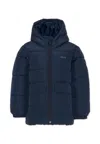 Hugo Boss Blue Down Jacket For Boy With Logo In Blue