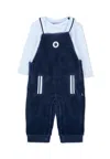 Hugo Boss Blue Dungarees For Baby Boy With Logo In Blue