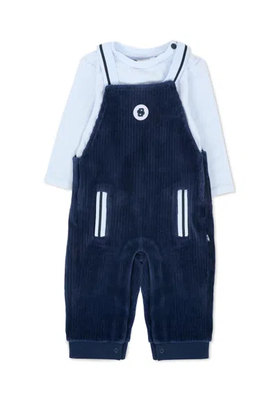 Hugo Boss Blue Dungarees For Baby Boy With Logo