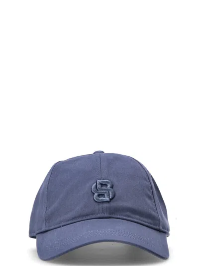 Hugo Boss Blue Logo Baseball Hat In Brown