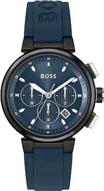 Pre-owned Hugo Boss Blue Mens Chronograph Watch One 1513998
