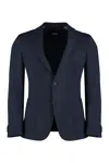 HUGO BOSS BLUE MIXED WOOL TWO-PIECE SUIT FOR MEN
