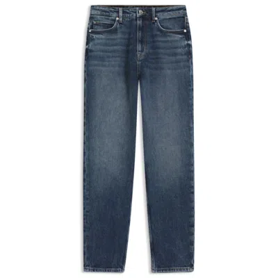 Hugo Boss Blue Mom-fit Jeans In Comfort-stretch Denim