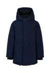 Hugo Boss Blue Parka For Boy With Logo In Blue