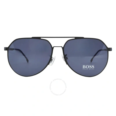 Hugo Boss Blue Pilot Men's Sunglasses Boss 1404/f/sk 0003/ku 61 In Black / Blue