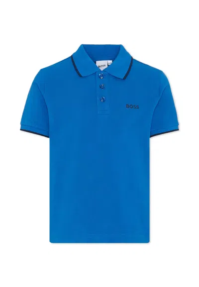 Hugo Boss Kids' Blue Polo Shirt For Boy With Polo