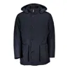 Hugo Boss Relaxed-fit Parka In Water-repellent Ottoman Fabric In Blue